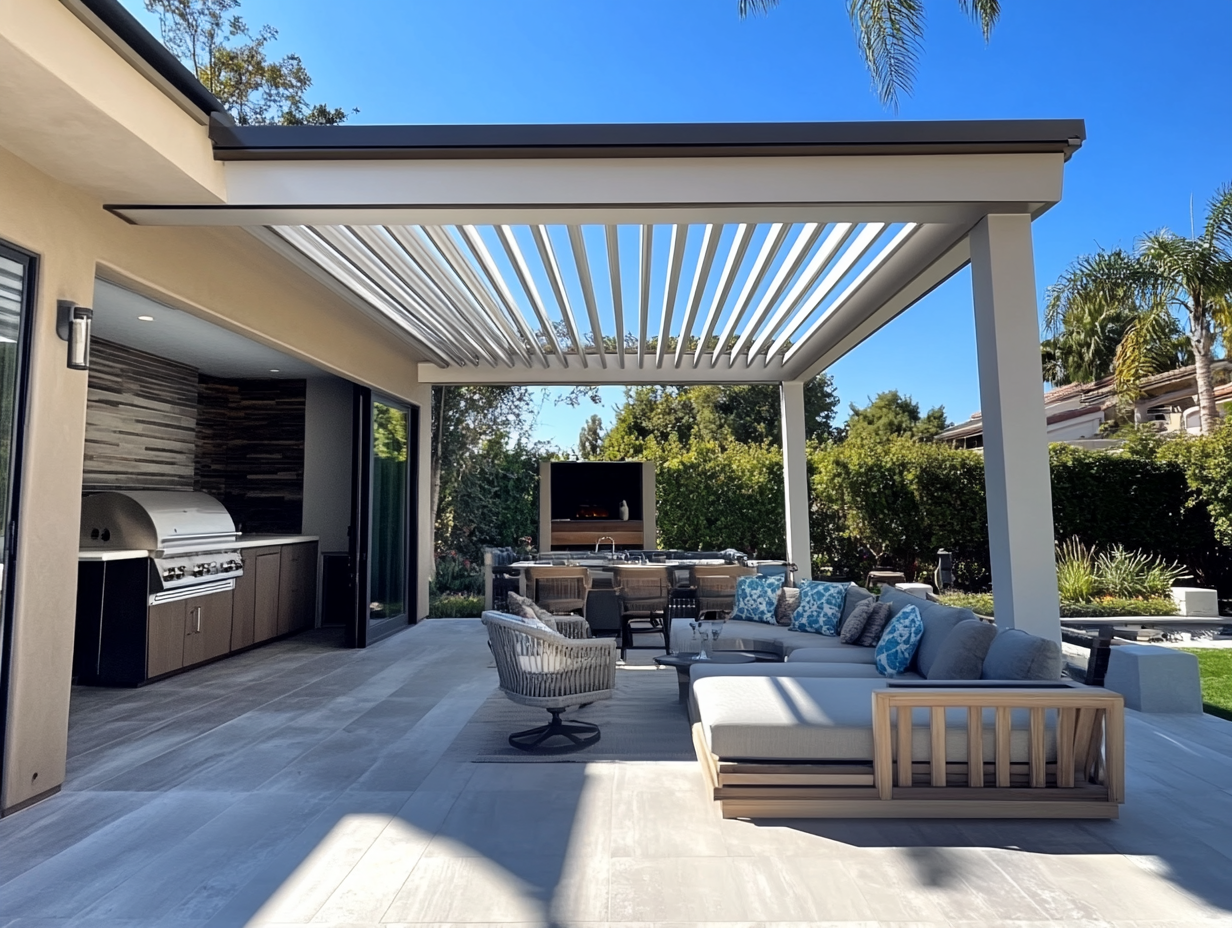 Transform Your Outdoor Space with an Innovative Adjustable Louvered Roof