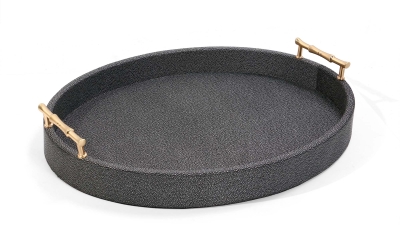 Vegan-leather-oval-tray-with-gold-handles