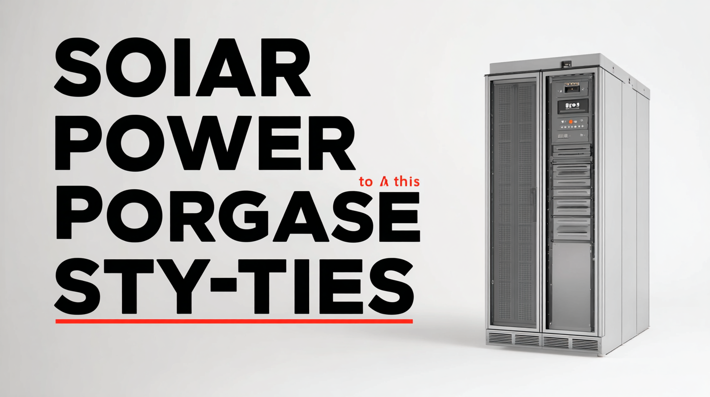 Choosing the Right Manufacturer: Top Solutions for the Best Solar Power Storage Systems