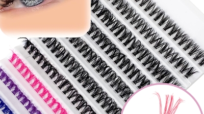 Colored Lash Clusters Colorful Individual Natural Long 200 Pcs Makeup Grafting Volume False Eyelash Extensions Faux Cilias (1).jpg