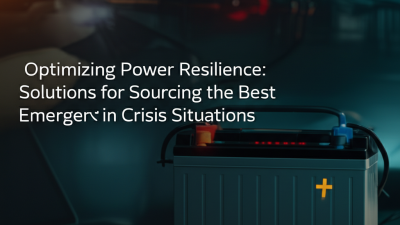 Optimizing Power Resilience: Solutions for Sourcing the Best Emergency Battery in Crisis Situations
