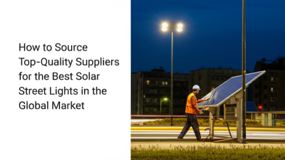 How to Source Top-Quality Suppliers for the Best Solar Street Lights in the Global Market