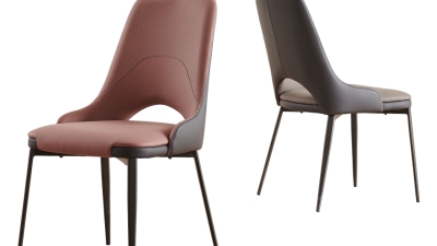 Italian Light Luxury Hollow Back PU Leather Dining Chair  (1).jpg