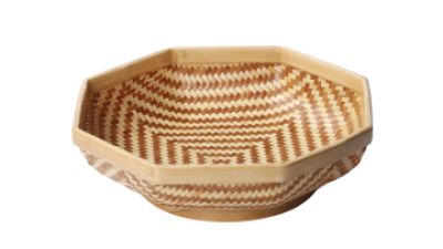 Bamboo round dustpan round basket dessert plate candy snack fruit basket creative household round plate mini handmade bamboo products (1).png