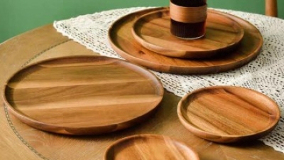 Chinese Wooden Plate, Simple Solid Wood Plate, Tea Plate, Wooden Dinner Plate, Acacia Wood, Dim Sum Plate, Bread Tasting Display Plate (1).jpg