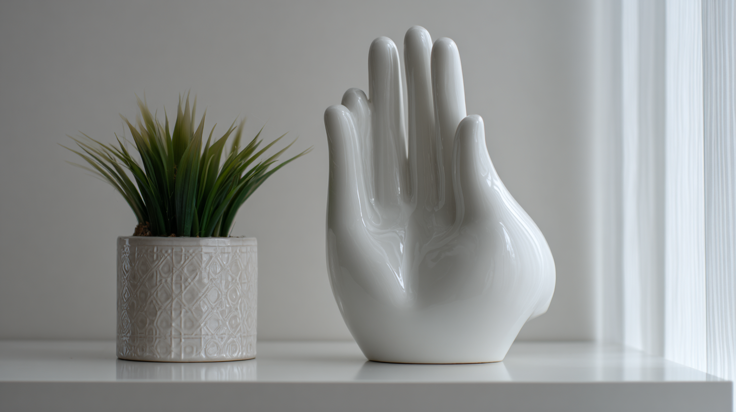 What is the Allure of the White Hand Vase in Modern Decor?