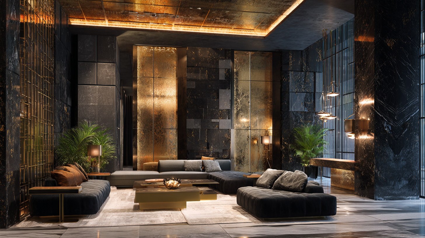 Captivating Spaces with Black And Gold Texture Trends for Modern Design Excellence