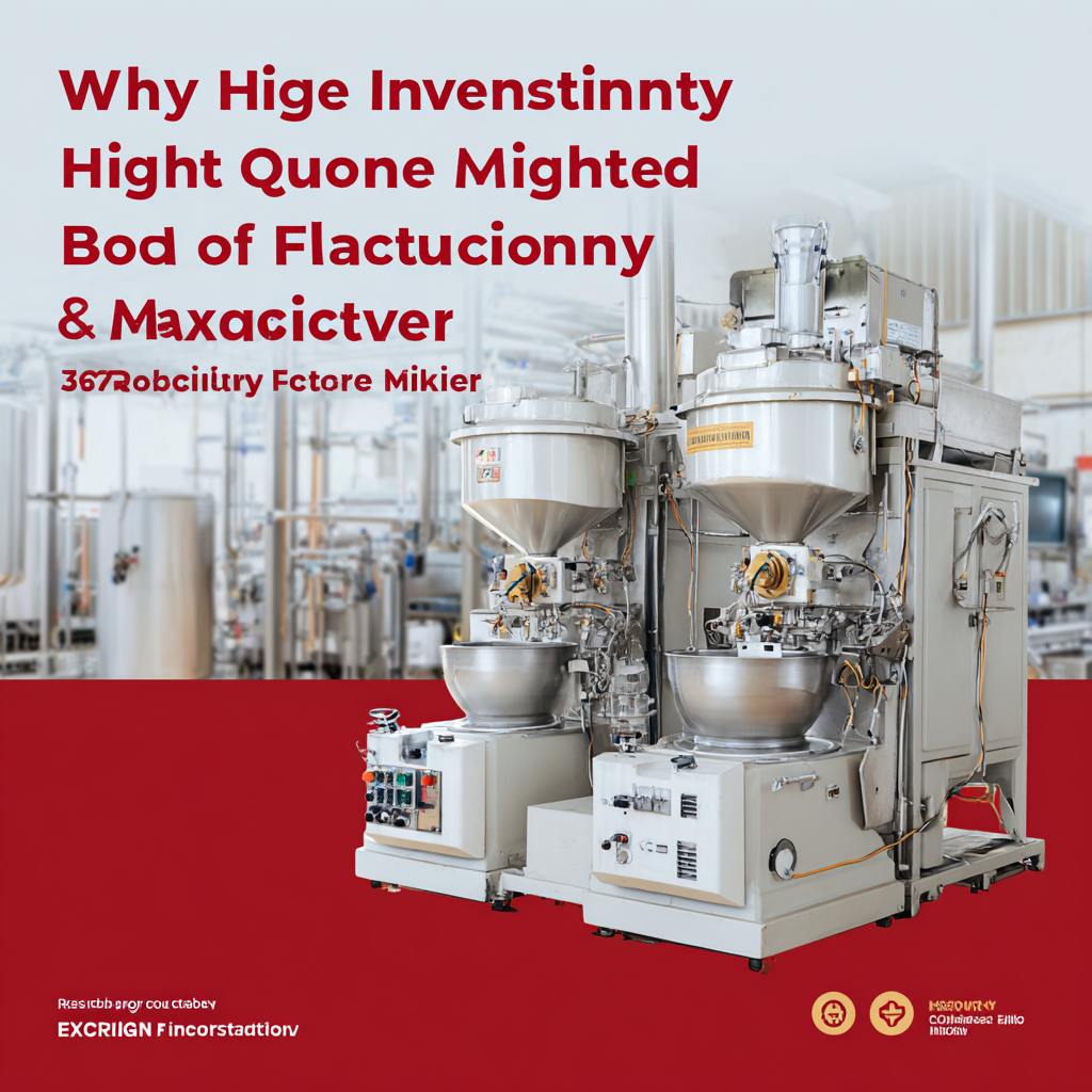 Why Investing in a High Quality Machine Mixer Boosts Production Efficiency by 30 Percent