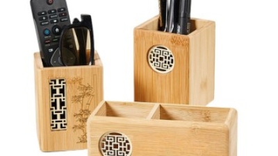 Light Luxury High-Grade Bamboo Pen Holder Student Personalized Learning Supplies Commercial Gifts Office Desktop Creative Storage Box Custom S (1).jpg