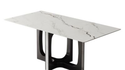 Italian Stainless Steel Rectangle White Sintered Stone Top Dinning Table (1).jpg