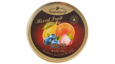 JinShiSheng Fruit Flavored Hard Candy Drops Four Flavored 168g Tin Pack - Mixed Flavor.jpg.png