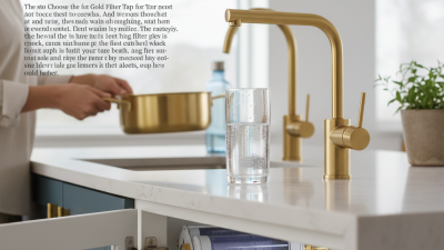 How to Choose the Best Gold Filter Tap for Your Home?