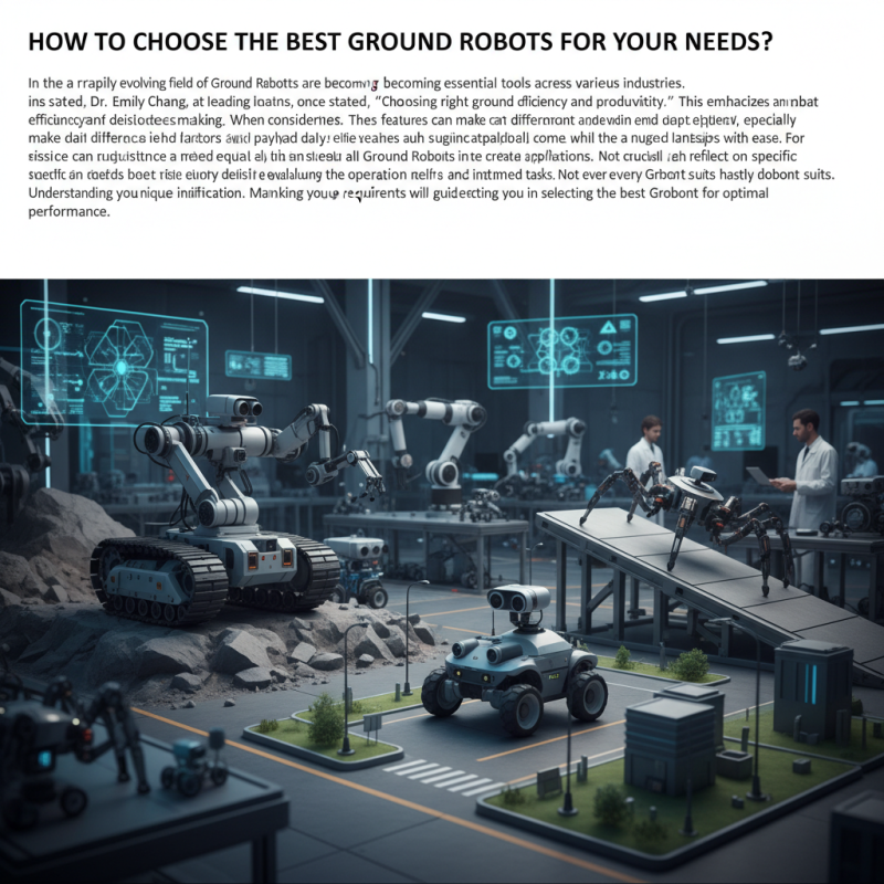 How to Choose the Best Ground Robots for Your Needs?