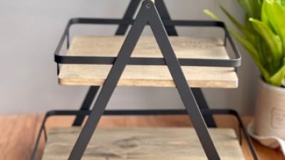 Old Wooden Tray, Household Fruit Tray, Serving, Double-Layer Storage Rack, Afternoon Refreshment Rack, Display Rack, Display Rack (1).jpg