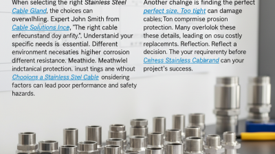 How to Choose the Right Stainless Steel Cable Gland for Your Needs?