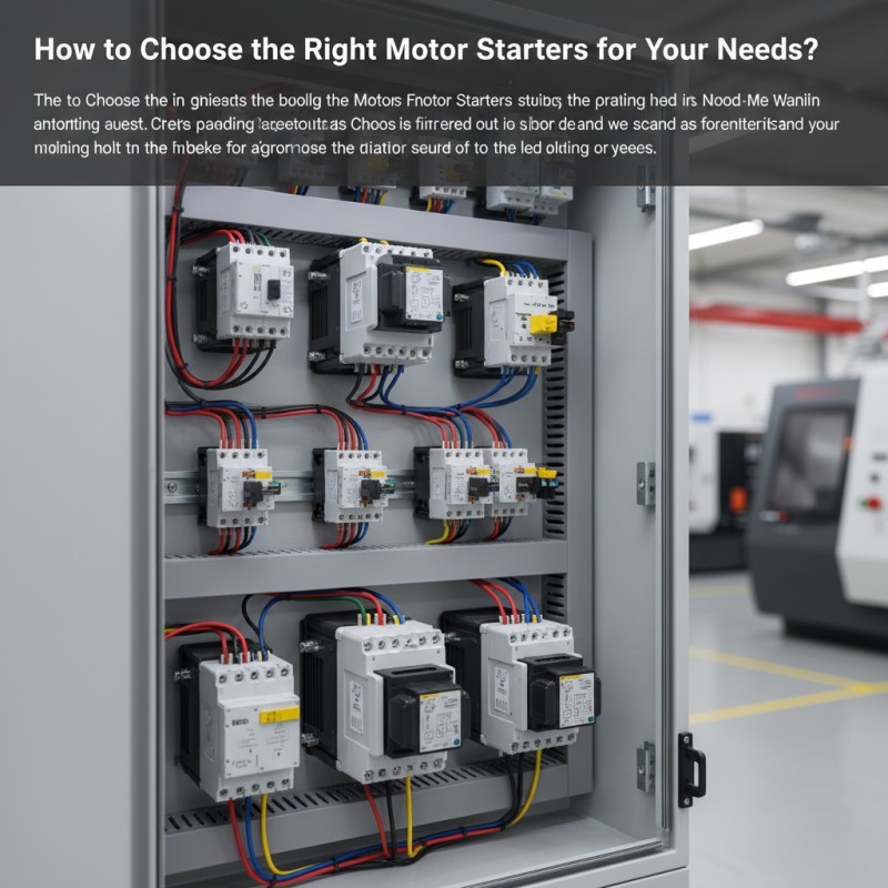 How to Choose the Right Motor Starters for Your Needs?