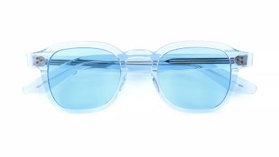 Acetate Fiber Sunglasses Clear Blue Retro Frame Double Nail Round Tinted Nylon Sunglasses.jpg