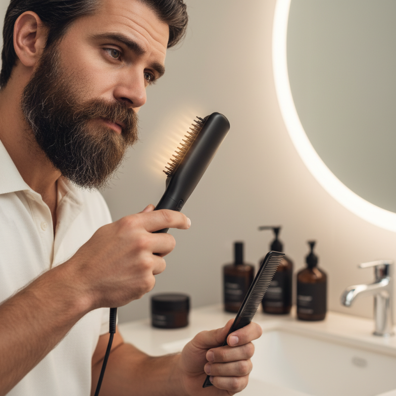 How to Use a Hair Beard Straightener Brush Effectively?