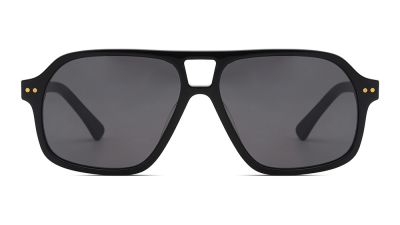 Acetate fiber sunglasses, large frame, aviator nylon tinted sunglasses, black.JPG