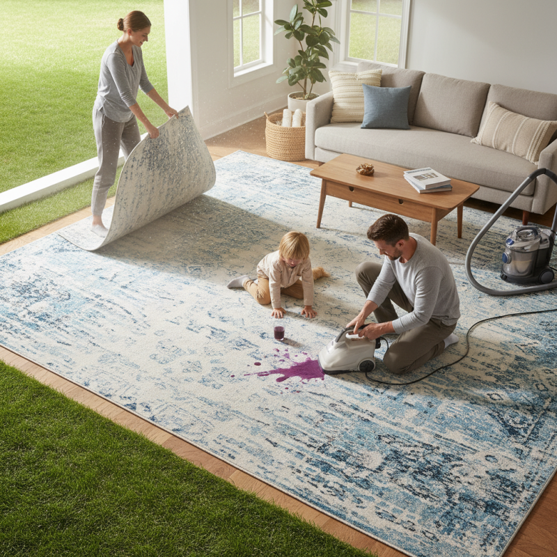 How to Clean and Maintain a Large Washable Rug?