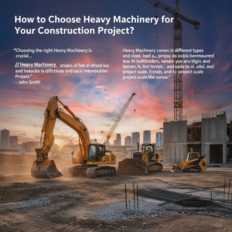 How to Choose Heavy Machinery for Your Construction Project?