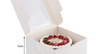 White Inch Paper Bakery Boxes with Window D04.jpg