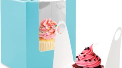 1-Cell Cupcake Box with Handle & Window White Kraft Paper Muffin Pastry Packaging Box.jpg