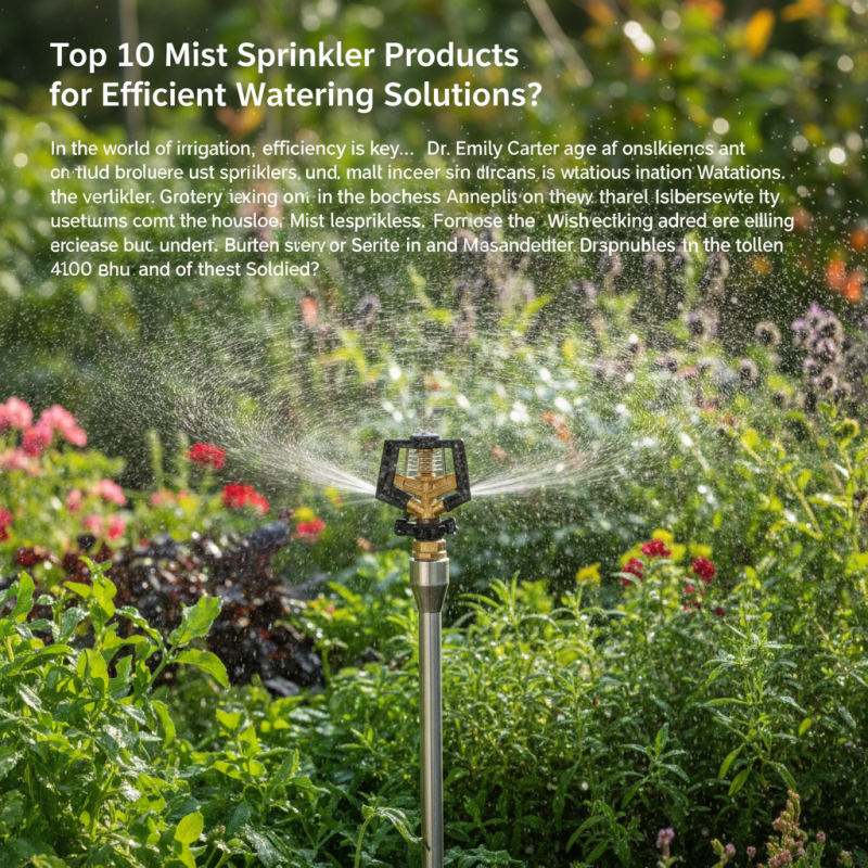 Top 10 Mist Sprinkler Products for Efficient Watering Solutions?