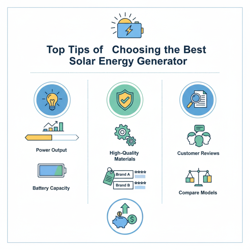 Top Tips for Choosing the Best Solar Energy Generator?