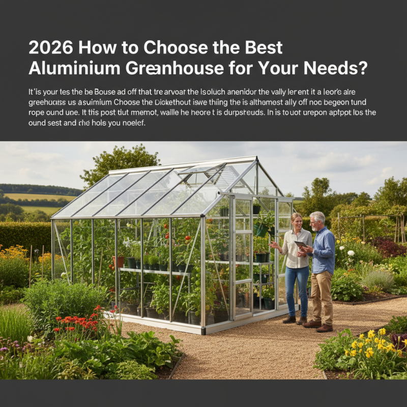 2026 How to Choose the Best Aluminium Greenhouse for Your Needs?