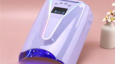 128W Rechargeable UV Nail Lamp for Gel Nails with Rainbow Atmosphere Light Professional Fast Charger Curing Lamp for Salon Home (1).jpg