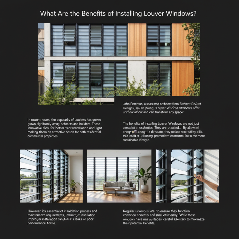 What Are the Benefits of Installing Louver Windows?