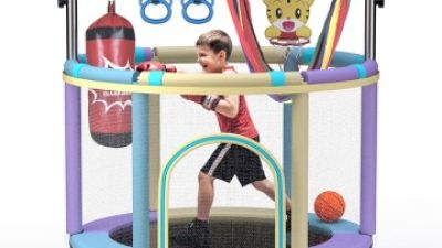 Indoor Toddler Trampoline for Kids with Enclosure Net.jpg