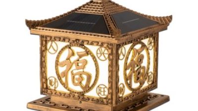 New Chinese Style Warping Cover Talent Thriving Outdoor Waterproof Solar Pillar Lamp (1).jpg