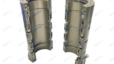 High precision aluminum PET mold shell ø182x345 for rotary blow molding machine