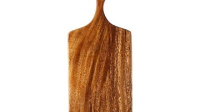 Acacia Wood Pizza Board, Wooden Simple Breakfast Bread Board, Rectangular Tree Branch Handle With Holes For Wall Hanging (3).jpg