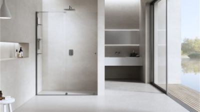 RL05-8mm Rolling Shower Door For Screen in Gun Grey