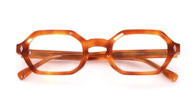 Amber Tortoise Retro Octagonal Arrow Hinge Acetate Optical Frame 03.jpg