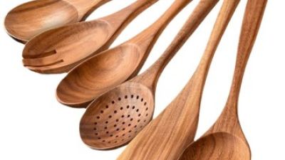 Teak Wood Cooking Utensil Set  Non-Stick Spoons Spatulas Forks Kitchen Collection with Long Handle Acacia Non-Scrape Kitchen Set  (14).jpg