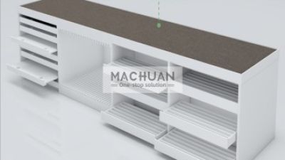 Long display table for tile