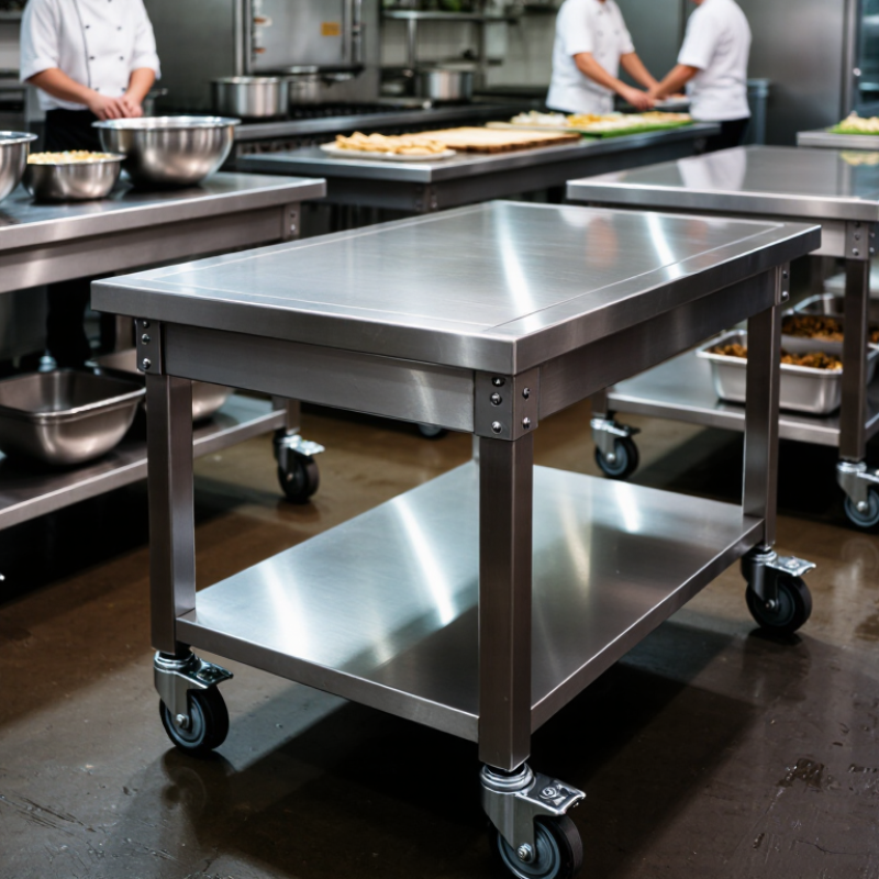 China Top Stainless Steel Work Table With Wheels Supplier