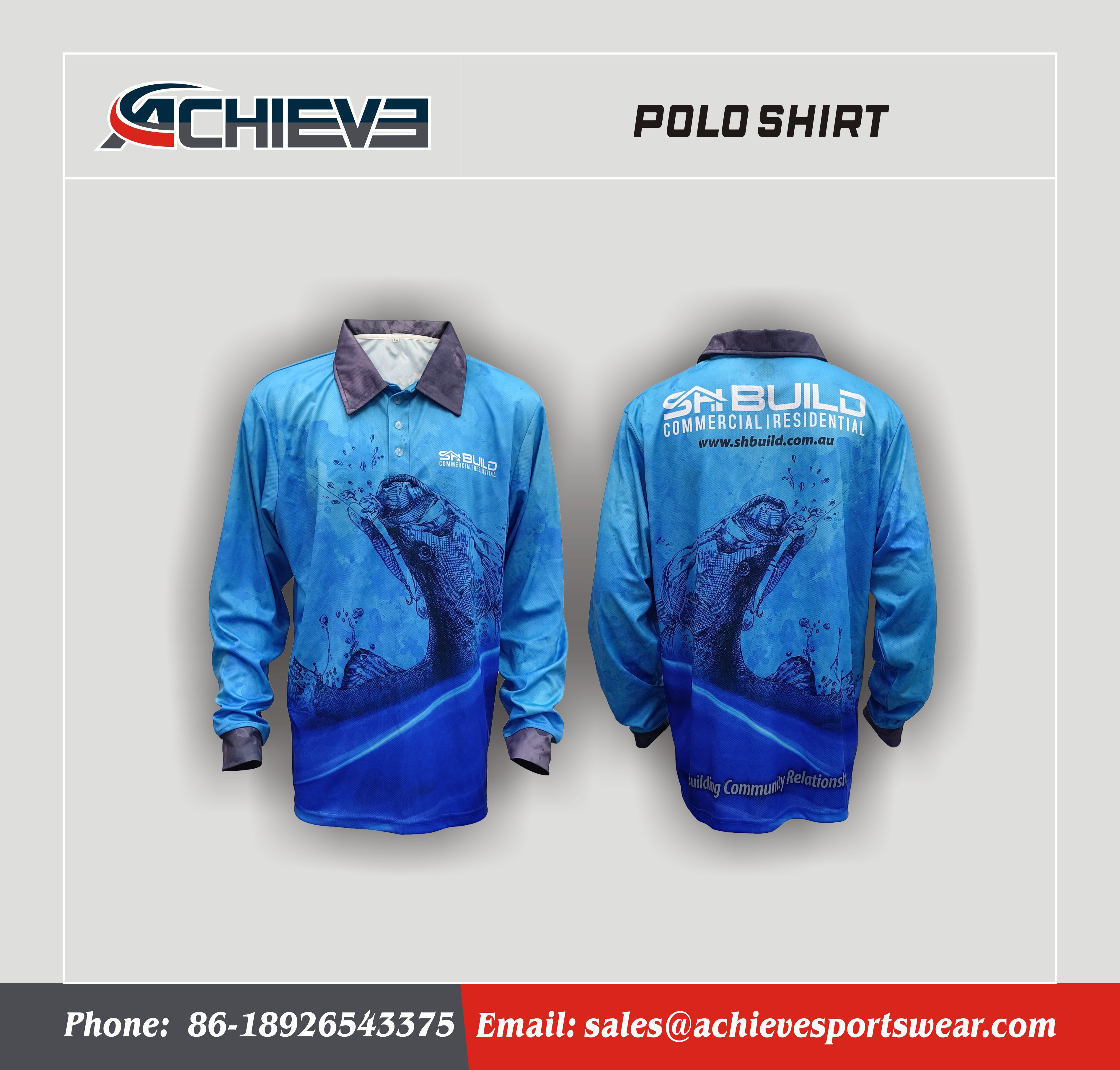 Ocean Series Sublimated Long Sleeve Polo Shirt – Custom Fishing & Workwear