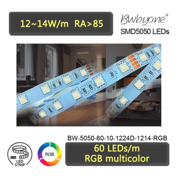 10mm RGB LED Strip Light with 5050 LEDs for Dynamic Color Lighting