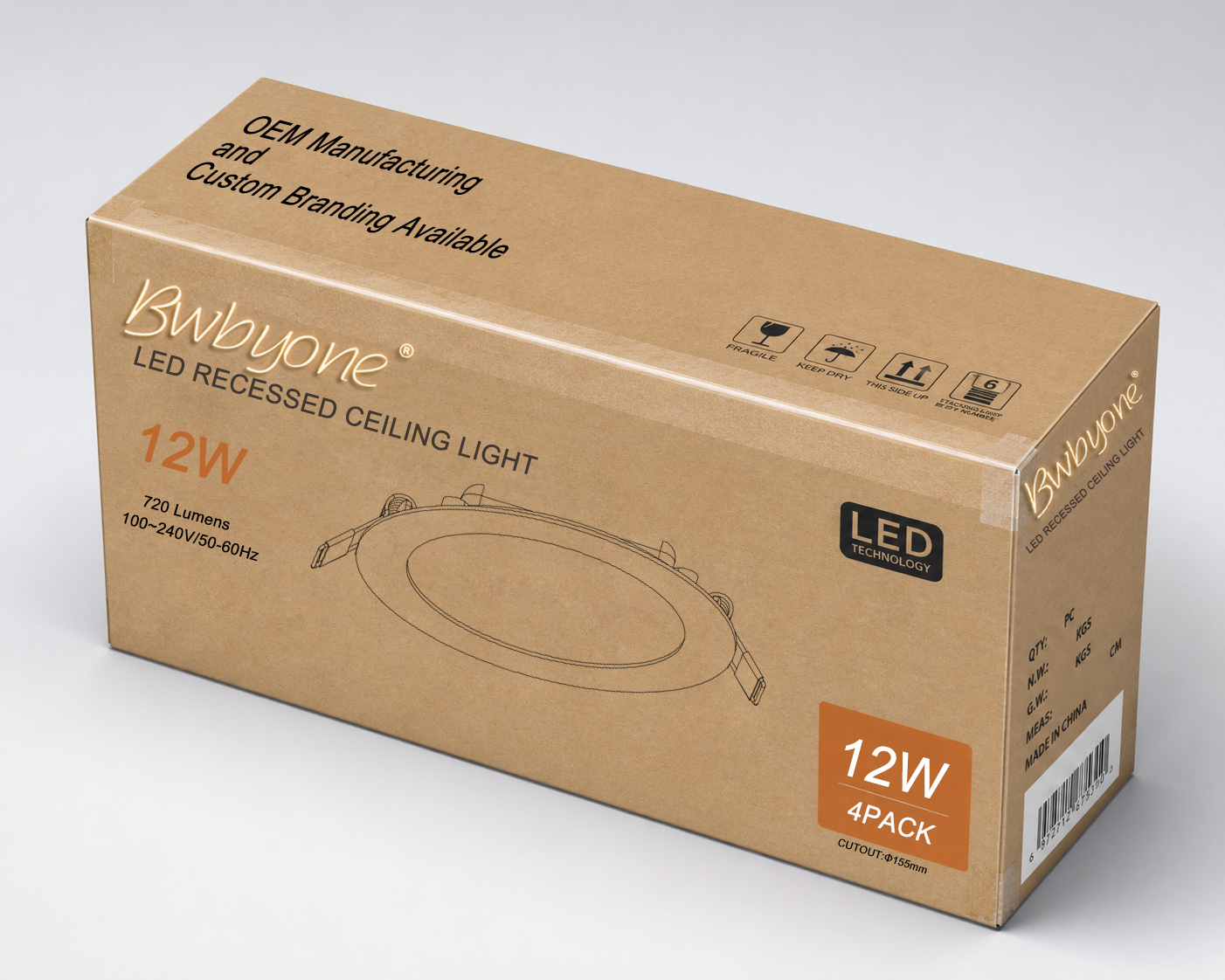 OEM 4 Pack Packaging Solutions for Ultra Thin Recessed Panel Lights