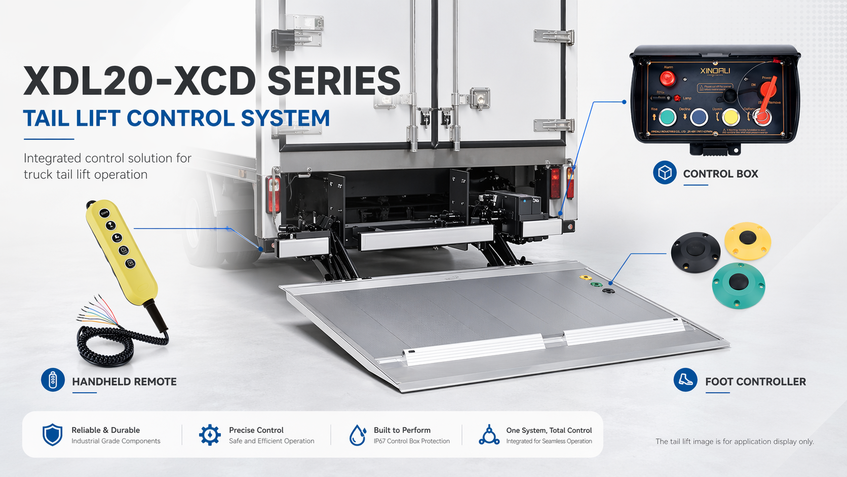 Tail lift control box kit harness and accessories
