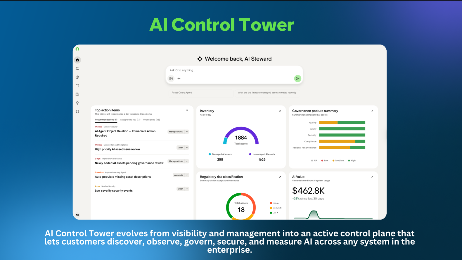 Interface da Torre de Controle de IA do ServiceNow