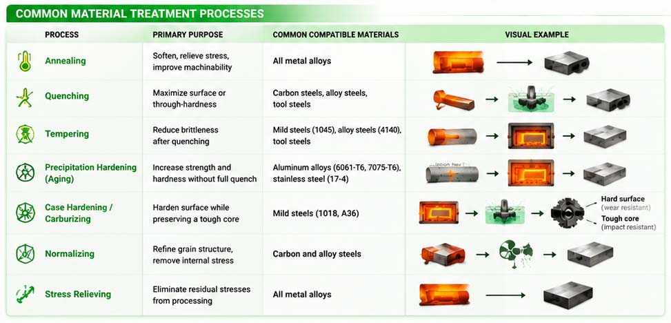 Common Material Heat Treatment Processes