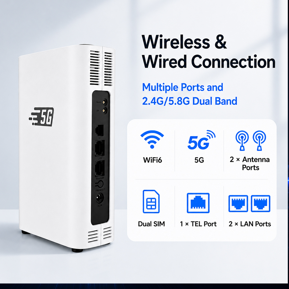 High Quality 5G CPE Router with WiFi 6 | Dual SIM · High-Capacity