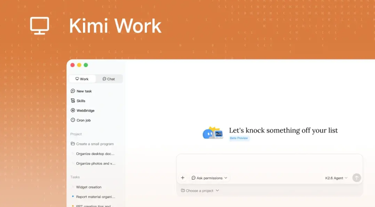 Kimi Work K2.6 Moonshot AI productivity platform