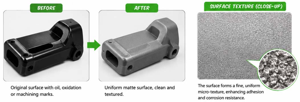 Before and After Sandblasting Comparison